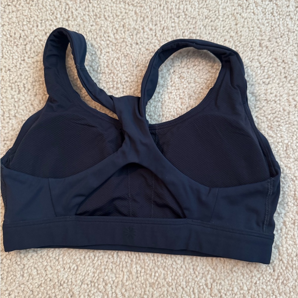 Athleta Navy Blur Racerback Sports Bra - Picture 2 of 3
